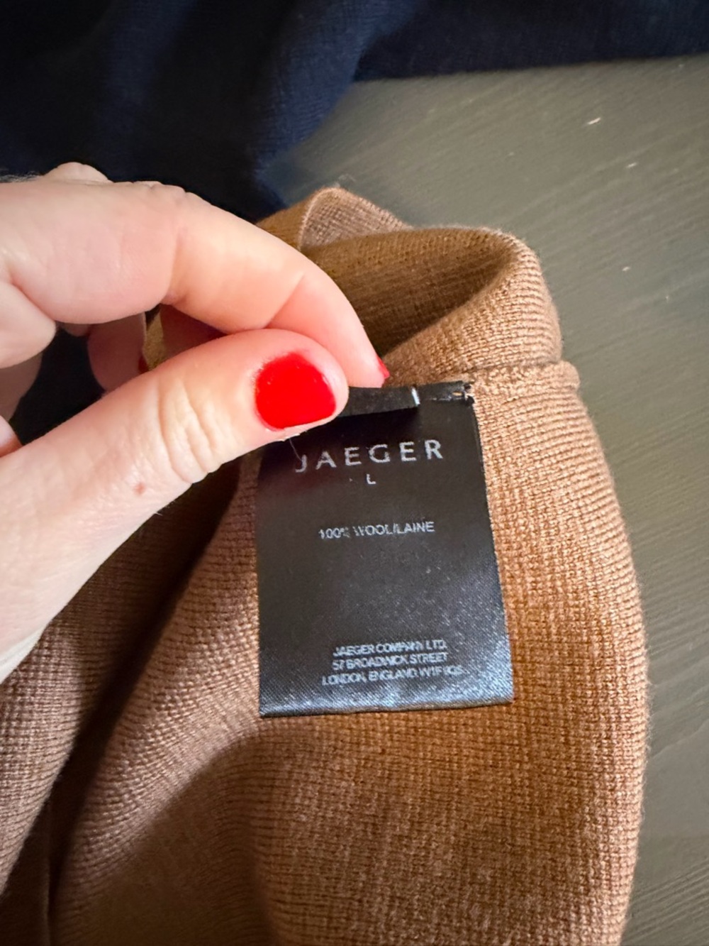 Jaeger Wool Colorblock Collared Sweater Dress - Picture 7 of 9